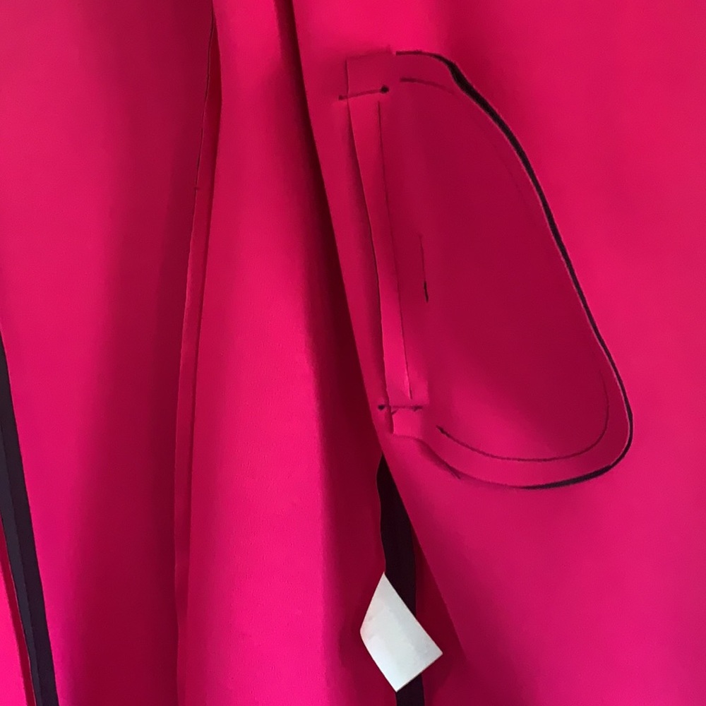 Black and Pink Scuba Longline Waterfall Jacket - Picture 4 of 7